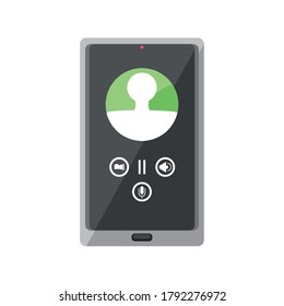 smartphone con pantalla de llamadas en diseño de ilustración de vector de fondo blanco