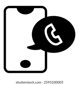 Smartphone call simple icon vector illustration for ui ux needs