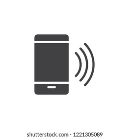 Smartphone call vector icon. filled flat sign for mobile concept and web design. Ringing mobile phone simple solid icon. Symbol, logo illustration. Pixel perfect vector graphics