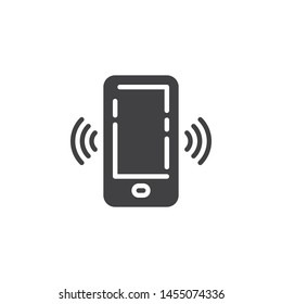 Smartphone call, vibrating vector icon. filled flat sign for mobile concept and web design. Ringing mobile phone glyph icon. Symbol, logo illustration. Vector graphics