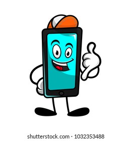 Smartphone with calling gesture cartoon vector