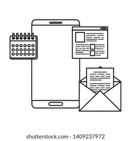 smartphone with calnedar and email