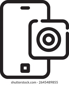 Smartphone Camera Application Minimalist Iconography Representing Mobile Photography and Visual Communication Technology in a Clean and Modern Design Aesthetic