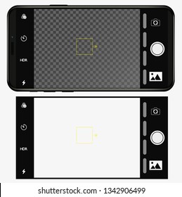 smartphone with camera application. user interface of camera viewfinder. Vector illustration flat style