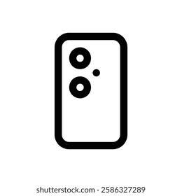 Smartphone camera. Editable stroke vector icon.