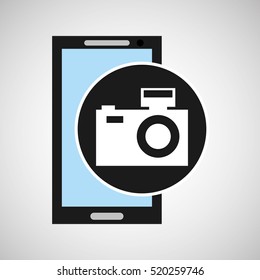 smartphone camera flash social media vector illustration eps 10