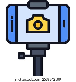 smartphone camera icon illustration for web, app, presentation, infogaphics or etc