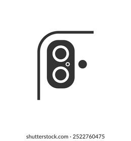 Icono de la cámara del smartphone aislado en el fondo blanco. Símbolo de Tecnología moderno, simple, Vector, ícono para diseño de Sitio web, App móvil, UI. Ilustración vectorial