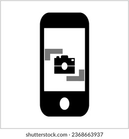 Smartphone-Kamera-Symbol auf weißem Hintergrund. Modernes, unkompliziertes, Vektorsymbol für UI-Design in Websites und Apps. ein Vektorbild