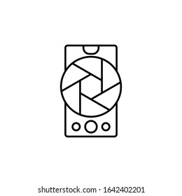 Smartphone camera icon. Simple line, outline vector of phone application icons for ui and ux, website or mobile application