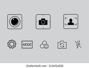 Smartphone camera Icons set 