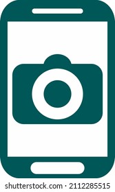 Smartphone-Kamera, Illustration, Vektorgrafik auf weißem Hintergrund.