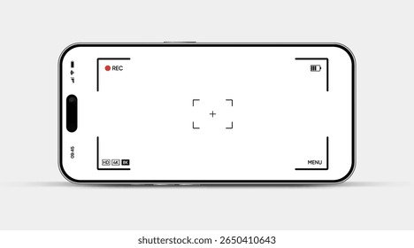 Design de interface de câmera de smartphone, grade, botões de ui e controles em smartphone de alta qualidade. Vetor EPS10