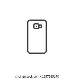 Smartphone camera outline icon. linear style sign for mobile concept and web design. Mobile phone camera simple line vector icon. Symbol, logo illustration. Pixel perfect vector graphics