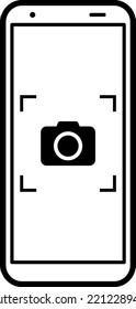 Smartphone camera shot screen isolated vector illustration.