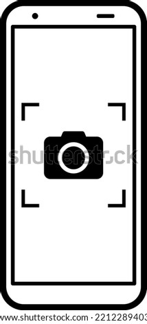 Smartphone camera shot screen isolated vector illustration.