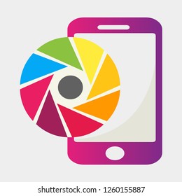 smartphone camera symbol vector illustration