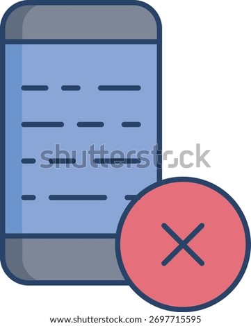 smartphone cancel linear color icon design