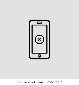 Smartphone Cancel Off Outline Vector Icon