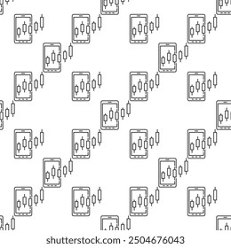 Smartphone y candelabro Formación Vector Crypto concepto de comercio delinear patrón transparente