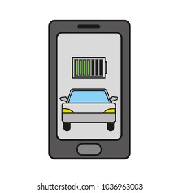 smartphone with car and battery power charge