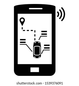 Smartphone car control icon. Simple illustration of smartphone car control vector icon for web design isolated on white background