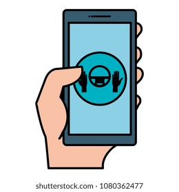 smartphone with car driver app