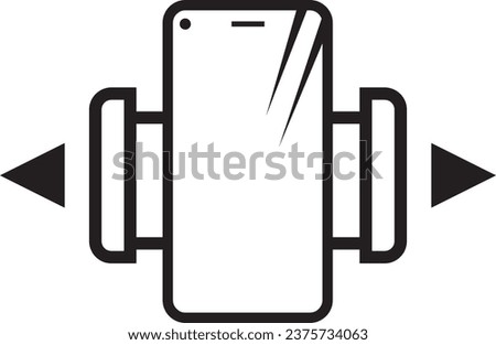 smartphone car holder arm reach, range, icon, vector