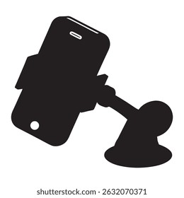 Icono de Vector plano del sostenedor del coche del smartphone. Símbolo sólido simple aislado en el fondo blanco
