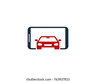 Smartphone Car Icon Logo Design Element
