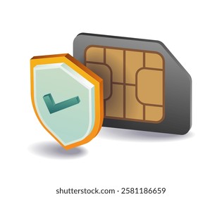 Smartphone card chip management concept illustration