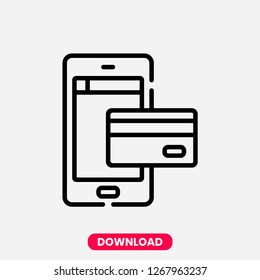 Smartphone card concept line icon. Simple element illustration. Smartphone card concept outline symbol design. Can be used for web and mobile UI/UX . Modern vector style.
