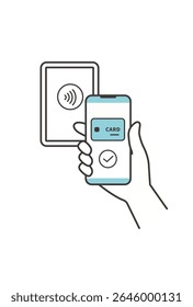 Smartphone Card Payment via NFC – Flat Vector of Mobile Wallet Transaction