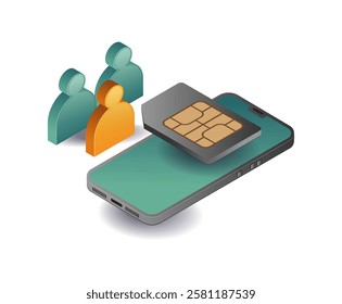 Smartphone card provider user concept illustration