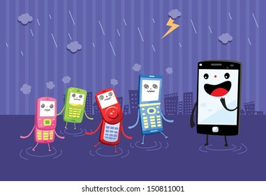 Smartphone Cartoon Stock Vector (Royalty Free) 150811001 | Shutterstock