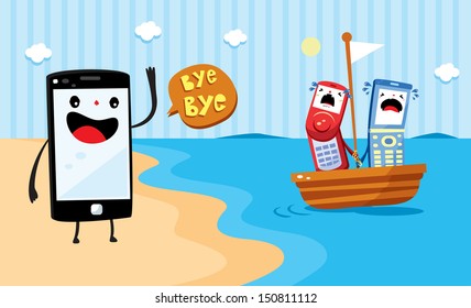 smart-phone cartoon