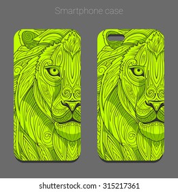 Smartphone case design lion vector illustration, case, design, abstraction, illustration, 6 inch