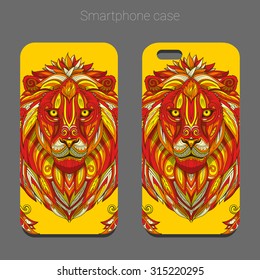 Smartphone case design lion vector illustration, case, design, abstraction, illustration, 6 inch