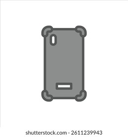 smartphone case filled outline icon. gadget protection color line illustration.