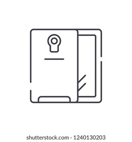Smartphone and case line icon concept. Smartphone and case vector linear illustration, symbol, sign