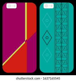 Estuche Smartphone, Ilustración de vectores de diseño de portada trasera móvil