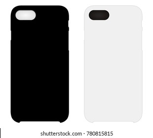 Smartphone case mockup template illustration (white/black) 
