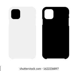 Smartphone case mockup template vector illustration set 