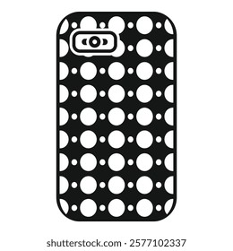 Smartphone case with polka dot pattern protecting mobile phone from damage