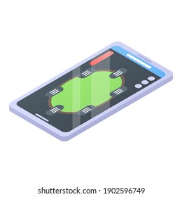 Icono del casino de Smartphone. Isometric del icono vector del casino de smartphone para el diseño web aislado en fondo blanco