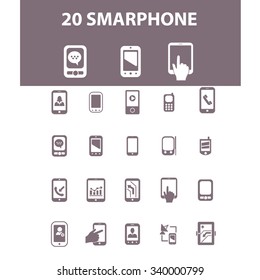 smartphone, cell, phone  icons, signs vector concept set for infographics, mobile, website, application
