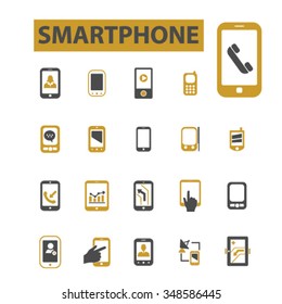 smartphone, cell, phone  icons, signs vector concept set for infographics, mobile, website, application
