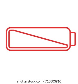 Smartphone or cell phone low battery icon. Low energy symbol. Flat vector illustration.