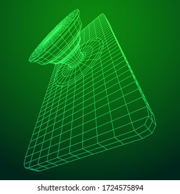 Smartphone Cellphone Pop Socket Holder. Wireframe low poly mesh vector illustration.