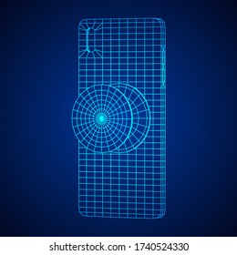 Smartphone Cellphone Pop Socket Holder. Wireframe low poly mesh vector illustration.